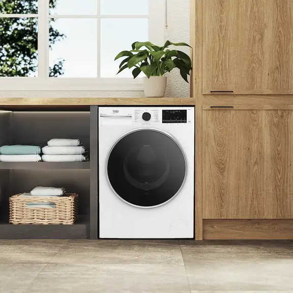 Beko Waschmaschine Weiße freistehende Waschmaschine is Waschküche